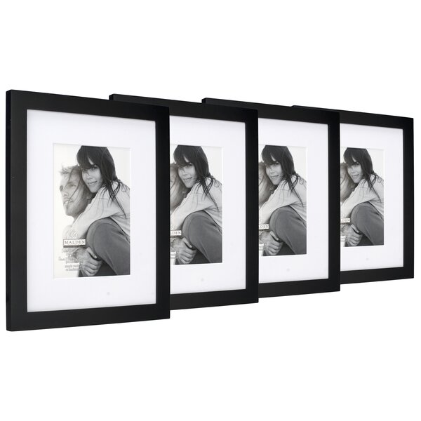 Grattan 11x14 Aluminum Picture Frame Black, Displays 8x10 Photo with Mat, Metal Frame for Wall Mount (Set of 3) Winston Porter
