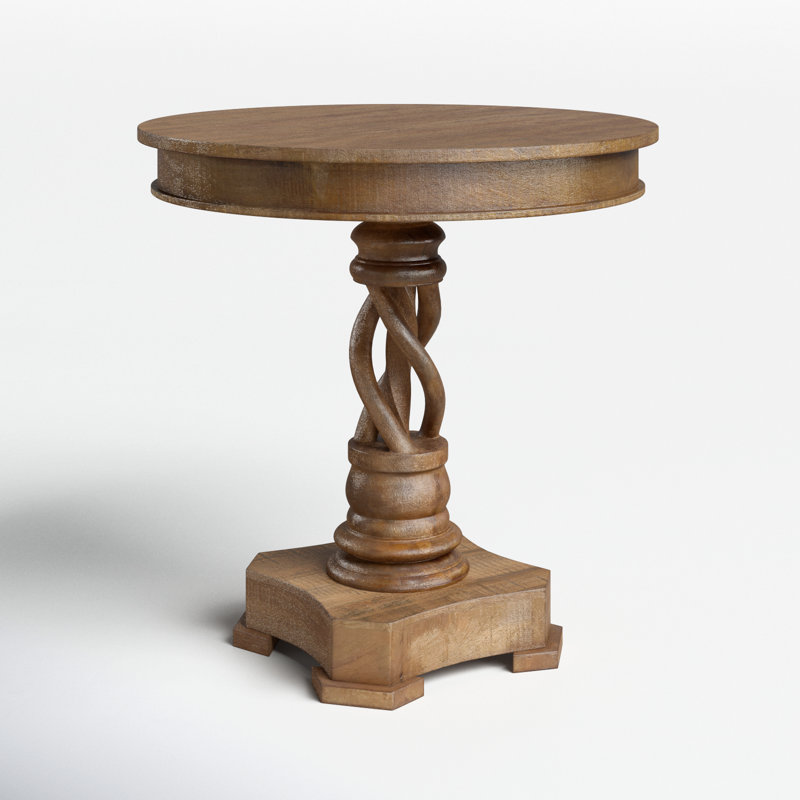 Mango Wood Twist Accent Table