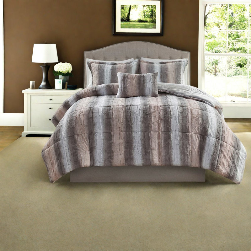 Ensembles de literie luxueux en fausse fourrure, édredon en polyester avec style décoratif