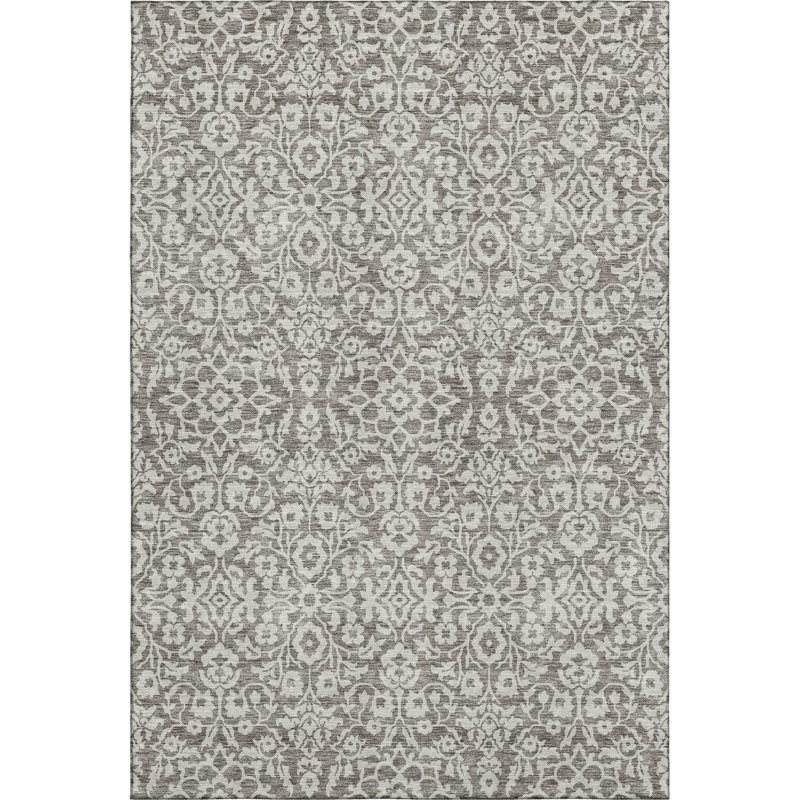 Premium Machine Washable Prisco Taupe Rug, Rectangle 10' x 14'
