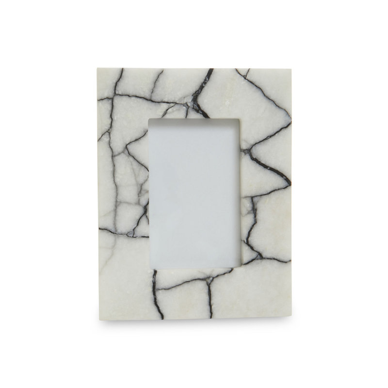 Launcelot Marble Single Picture Frame in Black/White, 8.5" x 11"