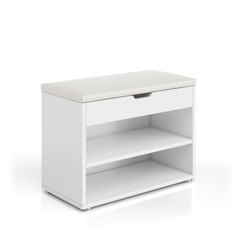 Viroqua Upholstered Storage Bench, White, White