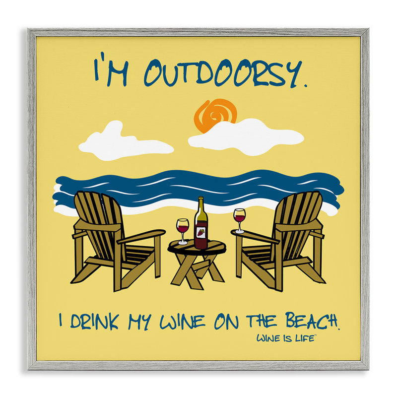 Art sur giclée «Outdoory Wine on Beach» par WIL, Estampe numérique Farmhouse, H 17 po x l 17 po