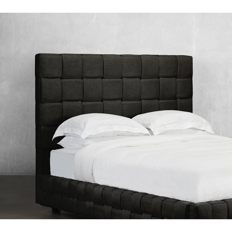 Tête de lit tapissier Vennessa, Double, Noir