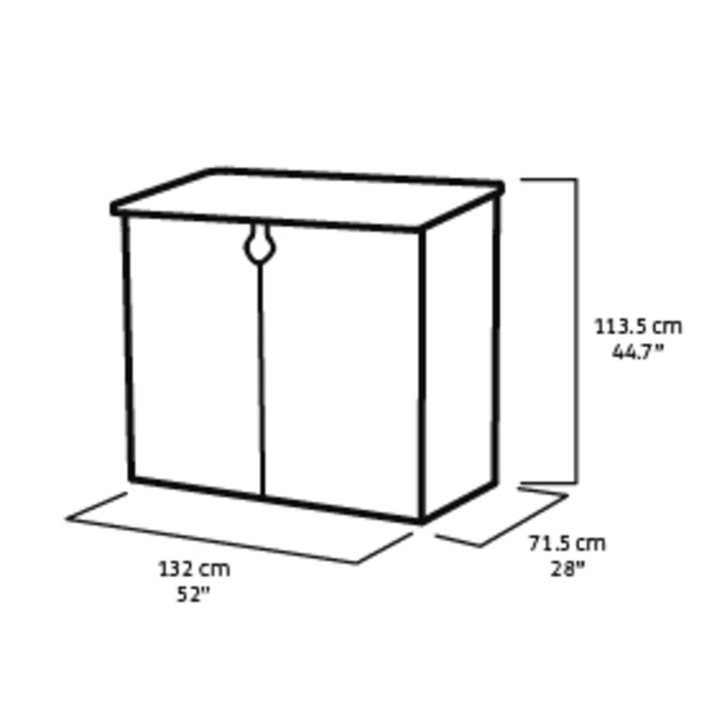 Beige Resin Horizontal Outdoor Storage Shed with Locking Latch
