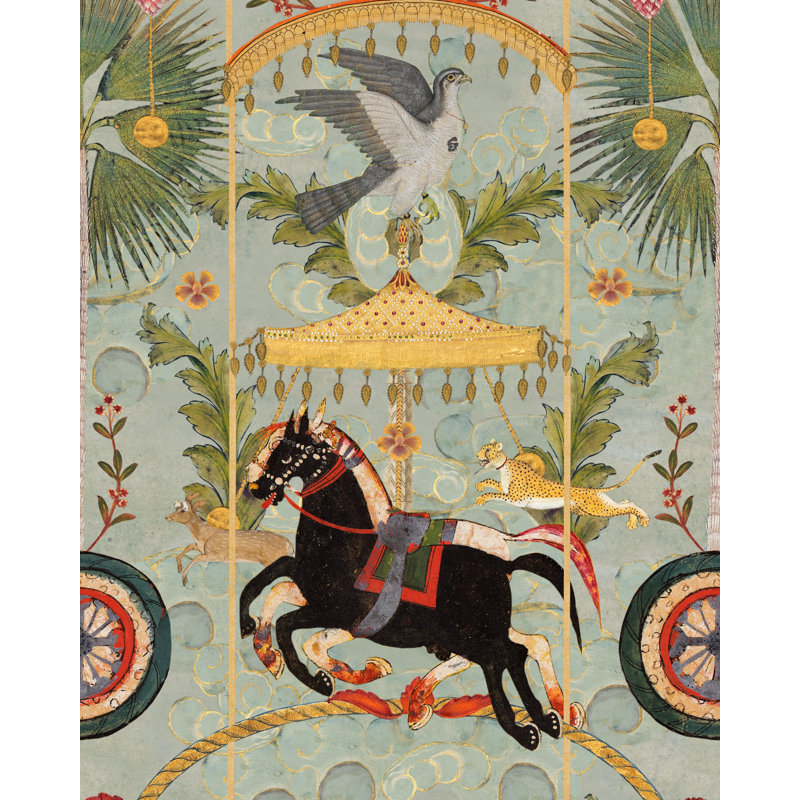 Tales Of Maghreb Wallpaper Roll, Black/Green/Mint/Yellow