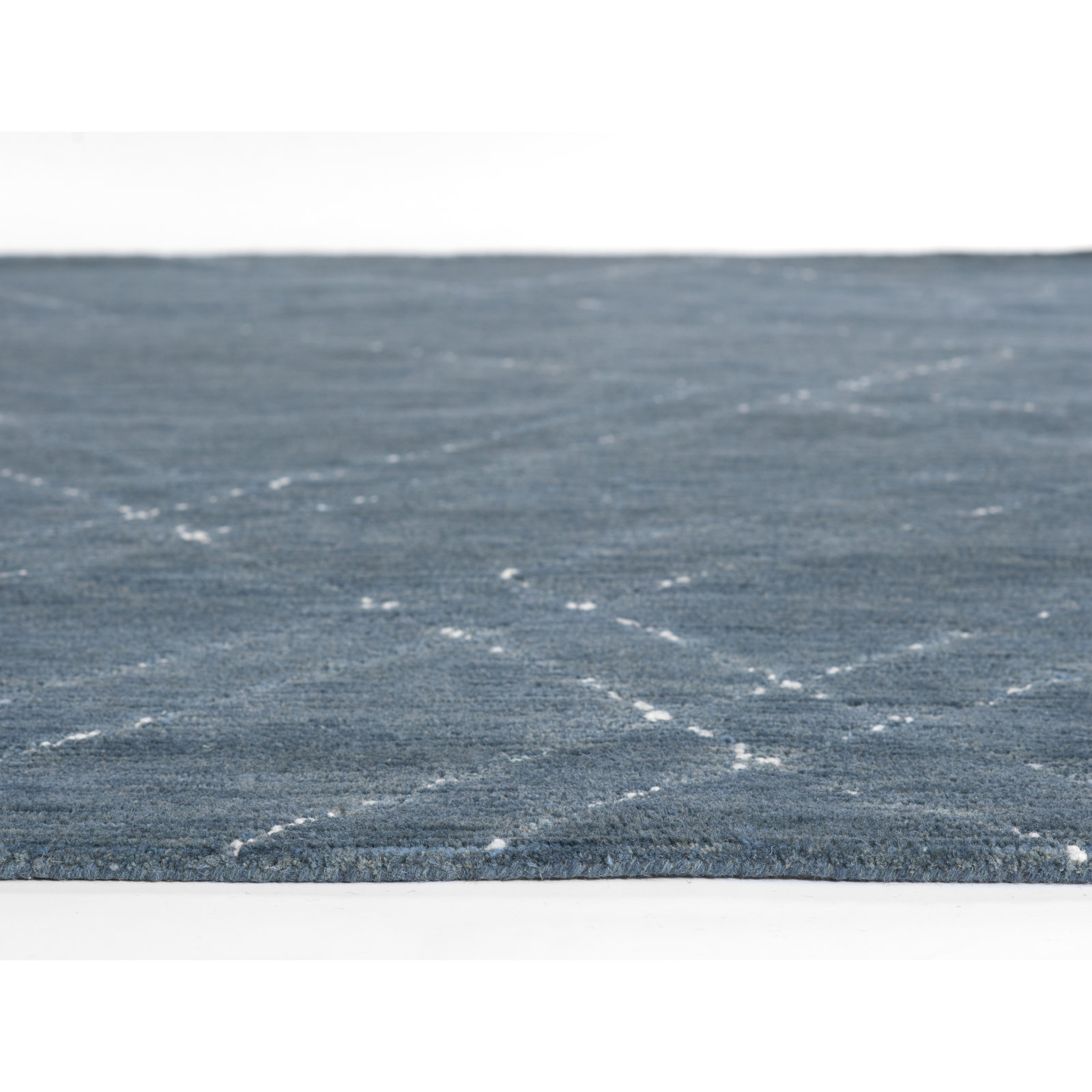 Hand Tufted Wool Blue Rug, Runner 2'3" x 8'