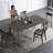 Gray + Nut-brown Rectangular Sintered Stone + Solid Wood Dining Table-1583178956