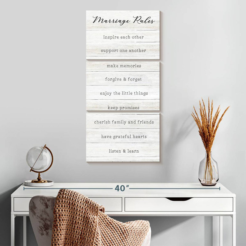 Règles du mariage, H 32 po x l 15 po