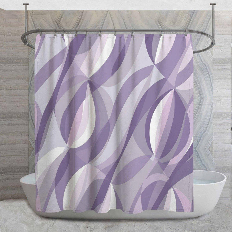Rideau de douche tourbillon mauve, H 93 po x l 70 po