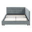 Structure de lit confortable en velours gris avec et pour la chambre à coucher Revêtement moderne avec accoudoirs confortables