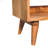 Oak-ish Bench with Tan Leather Seatpad-1989968163
