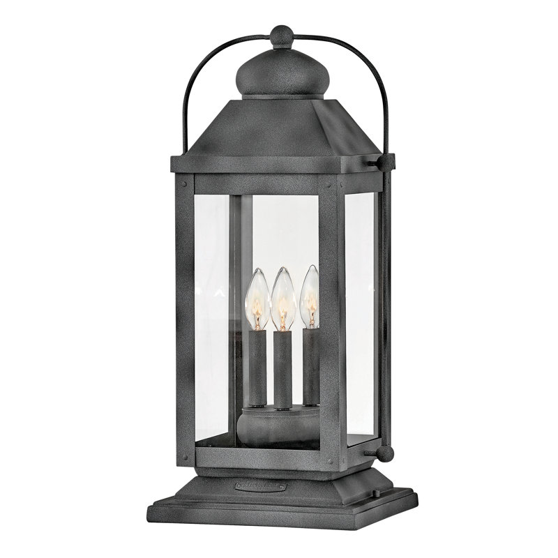 Anchorage 3-Light Pier Mount Light, Aged Zinc, Incandescent