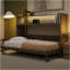 Lit escamotable simple avec bureau, lumière DEL et station de charge USB, gris délavé-694066480
