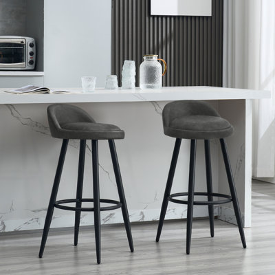 Ackeron Upholstered Counter Stool with Metal Frame