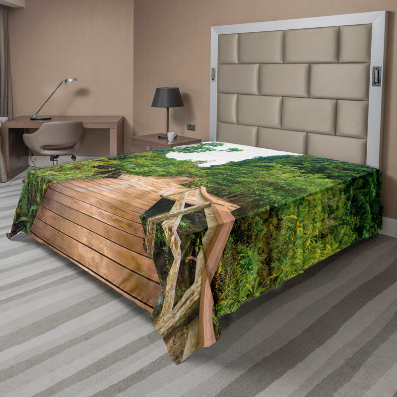 Drap plat Ambesonne Scenery Top Mangrove Forest Thapom, Drap plat pour taille de lit très grand californi