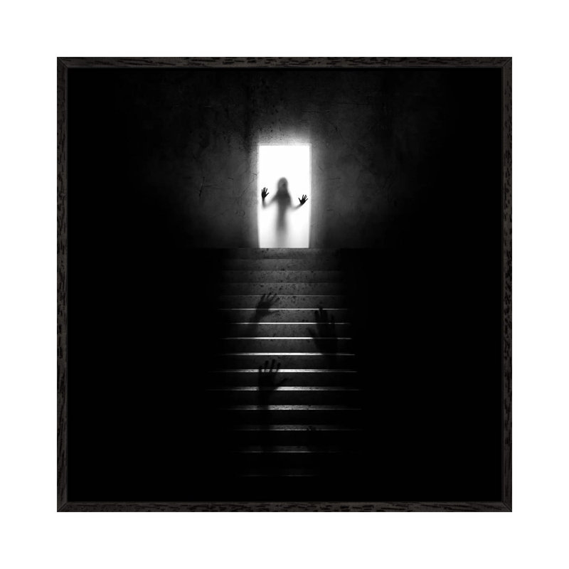 Coma by Sebastien Del Grosso - Painting on Canvas, 66.04 cm H x 66.04 cm W, Black Framed