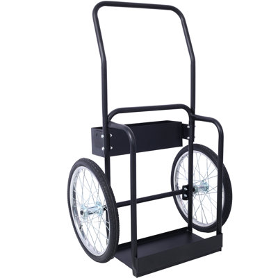 Large Dual Oxygen Tank Cart Dolly Double Cylinder Cart, 20" Pneumatic Wheels Includes Two Fastening Belts