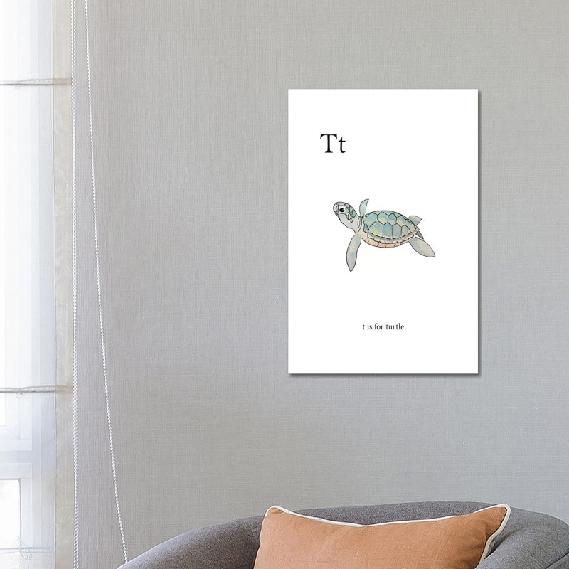 T Is For Turtle by Leah Straatsma - Wrapped Canvas Print, 66.04 cm H x 45.72 cm W x 1.91 cm D