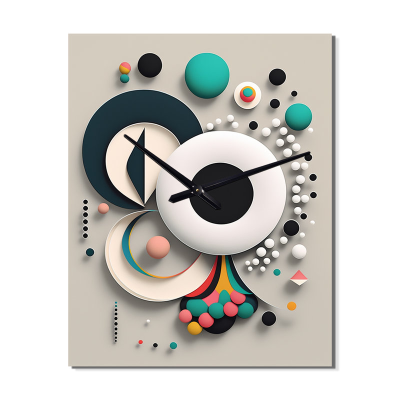 Horloge murale géométrique rétro, H 32 po x l 16 po x P 1 po
