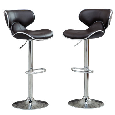 Ensemble de 2 tabourets pivotants réglables Masaccio avec base chromée Airlift