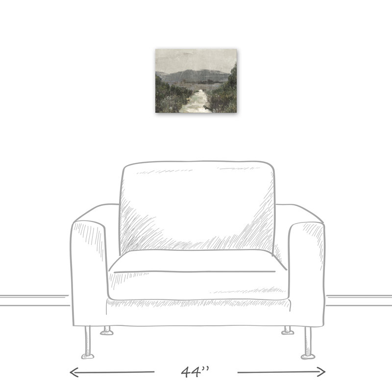 Paysage vert maussade, H 11 po x l 14 po x P 1,25 po, Sans cadre