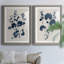 Bleu marine et feuilles de lin II - ensemble de 2 reproductions d'art sur papier encadré-1462973633-1462973638