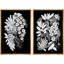 Impression sur toile noire encadrée botanique sur fond noir-124932090-124932091