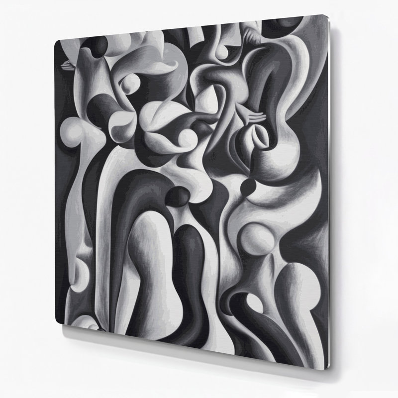 Abstrait art figuratif mauve en métal 2, H 12 po x l 12 po