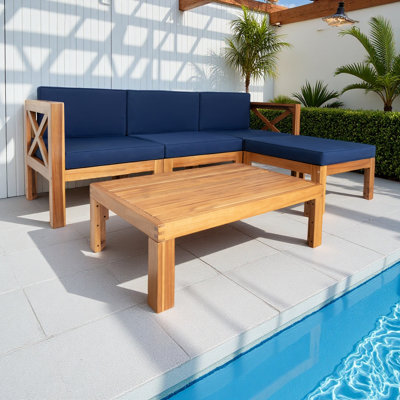 Ensemble de conversation modulaire avec canapé et coussins 5 pièces