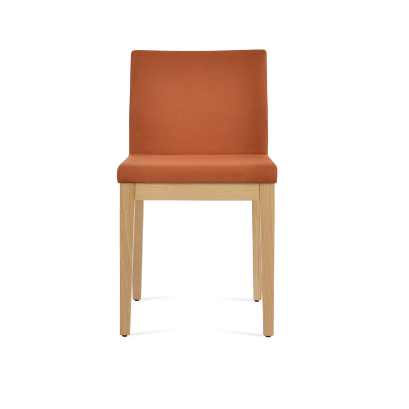 Chaise de salle à manger en bois Aria, Cognac nubuck polyuréthane, Naturel