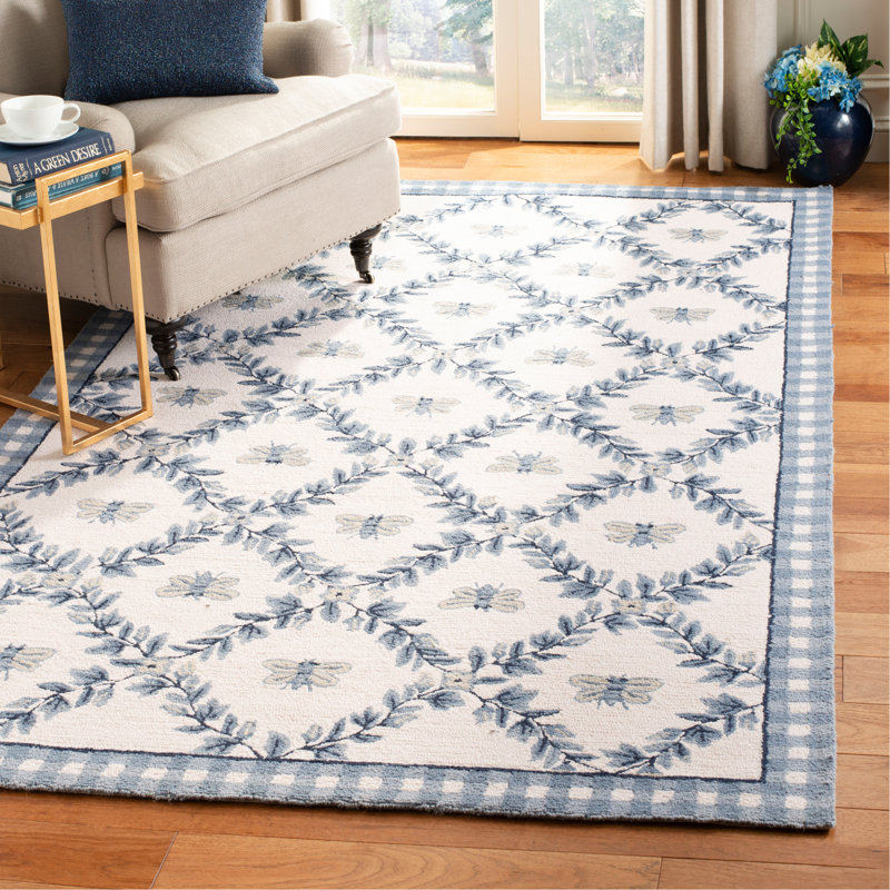 Tapis floral en laine crocheté à la main Kinchen, Rectangle 5 pi 3 po x 8 pi 3 po