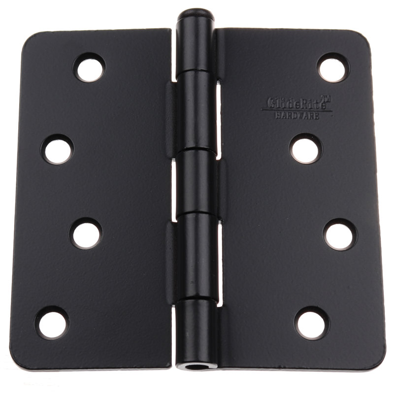 4" H x 4" W Removable Pin 12 Door Hinges, Matte Black