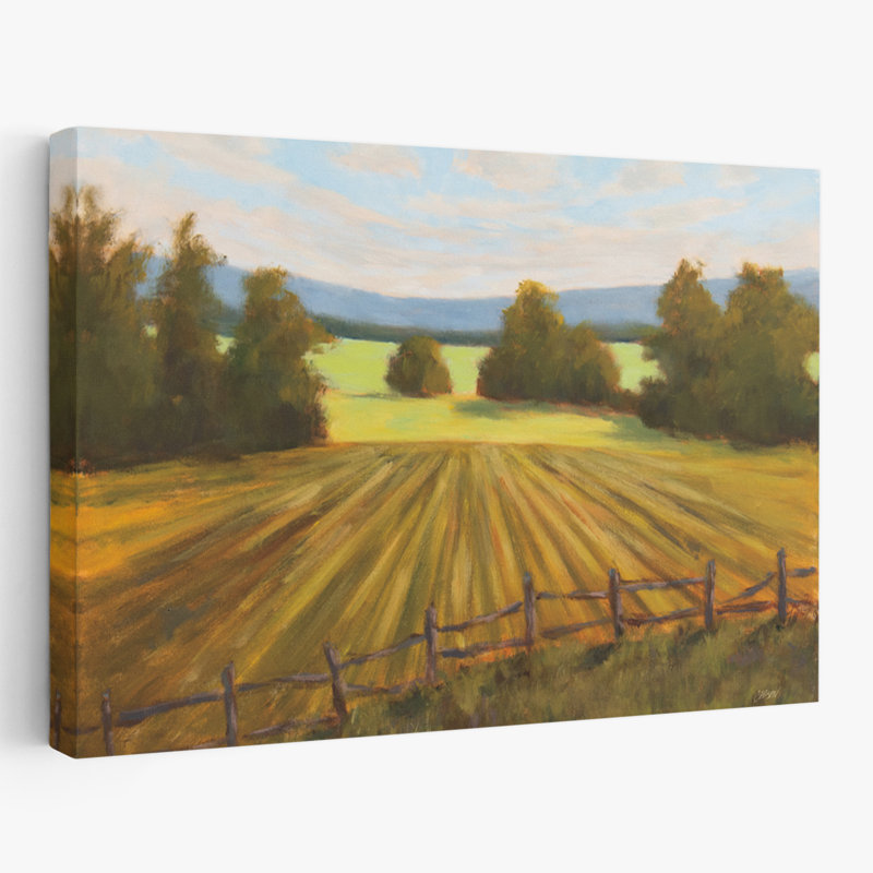 Ferme / campagne et champs contemporains, H 24 po x l 16 po