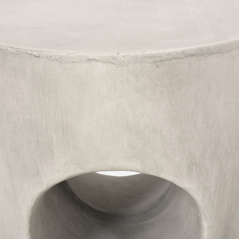 Modern Concrete Outdoor Side Table - Grey, Contemporary Design For Outdoors In Grey Stylish And