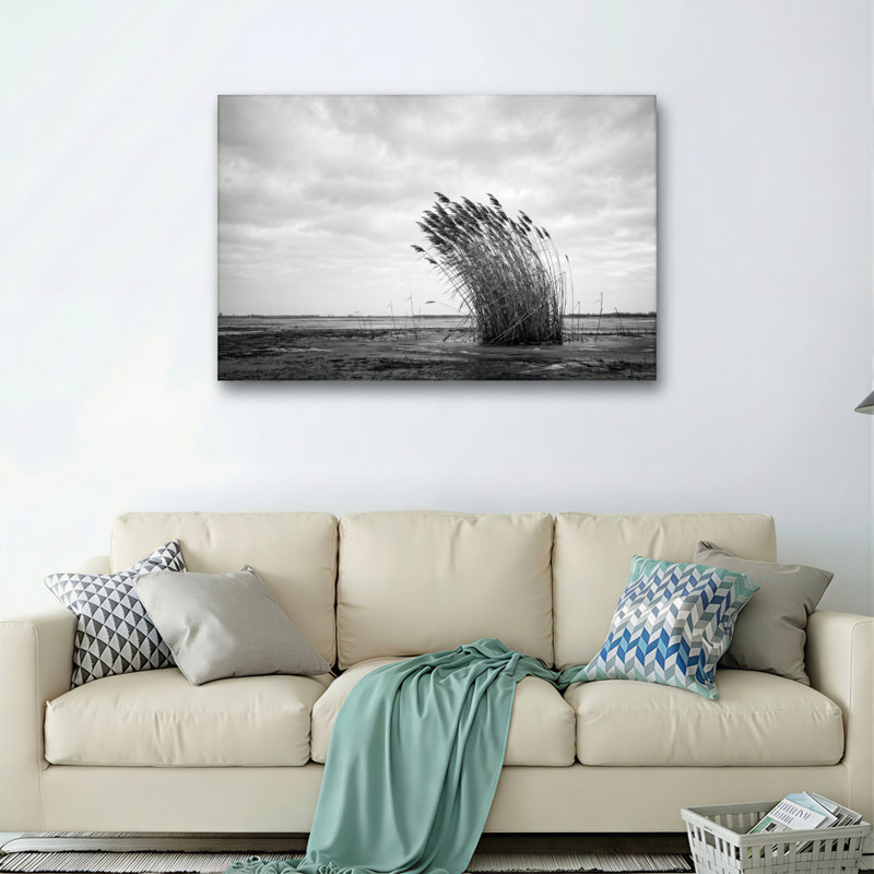 Ensemble de 1 tableau sur toile « Ciel de roseaux », 32"H x 48"W, Toile tendue