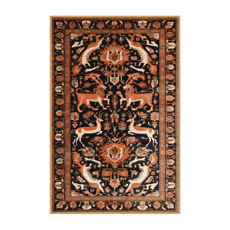Tapis brun lavable à la machine, Rectangulaire 8 pi x 12 pi