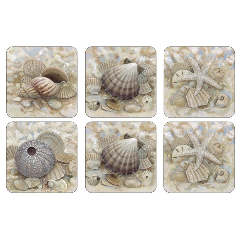 Pimpernel Beach Prize Coasters 4"X 4"
