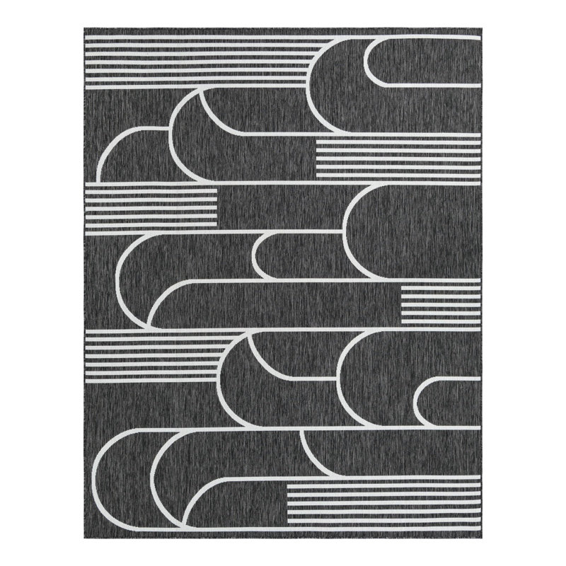 Tapis intérieur / extérieur moderne, Rectangle 7 pi 10 po x 10 pi