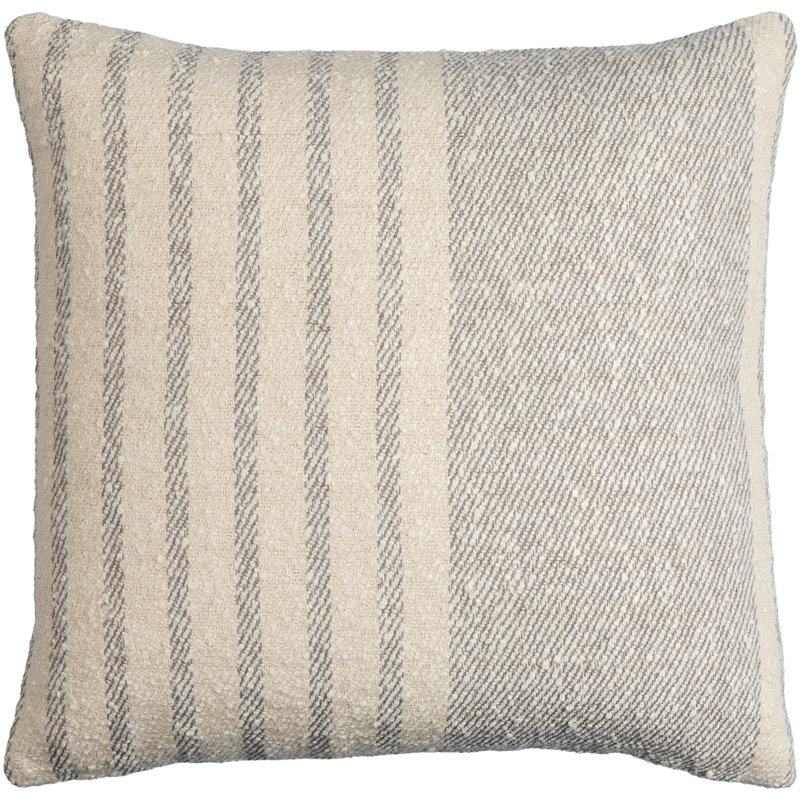 Weldon Striped Cotton Throw Pillow, Polyester/Polyfill, Red, 22" x 22"