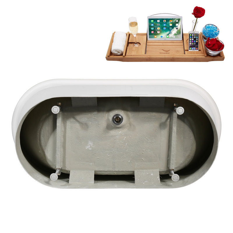 Baignoire autoportante 67 "avec drain interne 67" Streamline, Matte Black