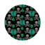 Gem Emeralds Skull Vegan Leather Round Coasters-341741359