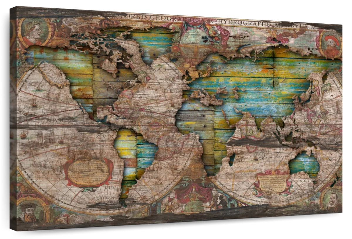 Breakwater Bay Aliaz Shabby Elegance Old Map - Wayfair Canada