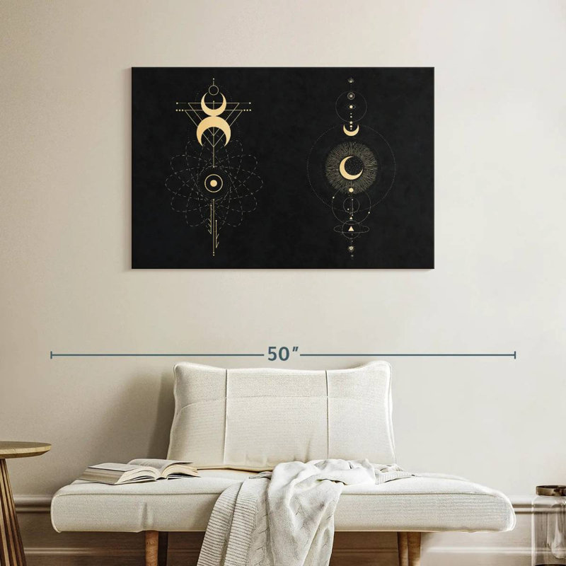Adella Phases géométriques de la lune, H 26 po x l 39 po