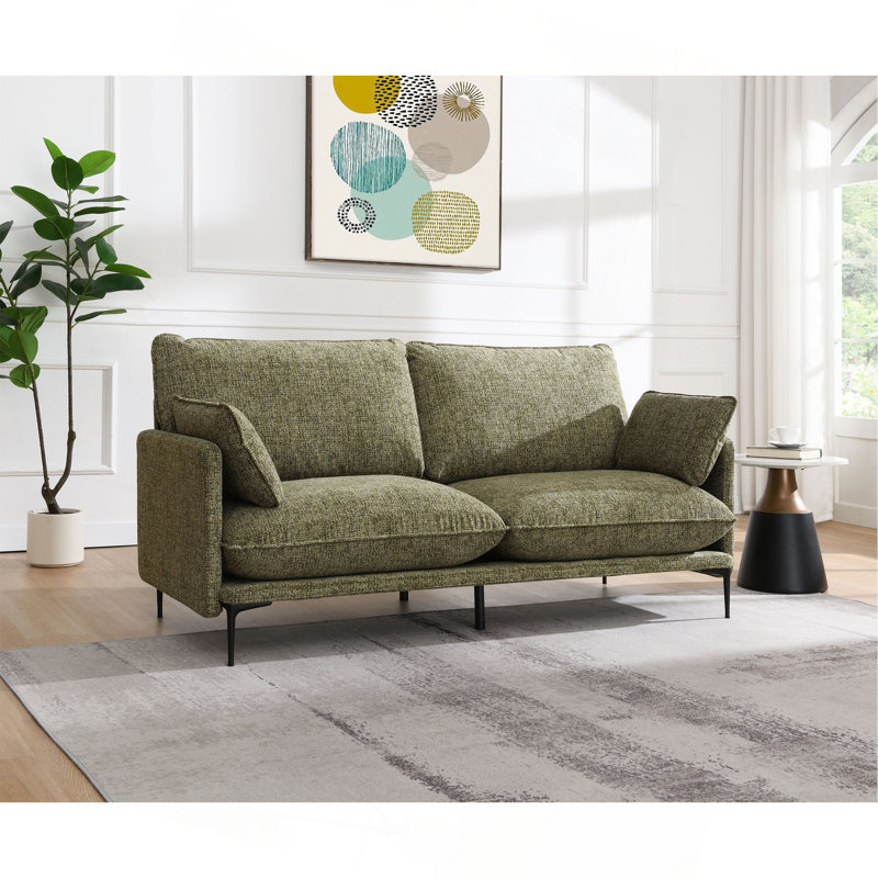 Canapé en tissu avec 2 coussins (coussin compressé)