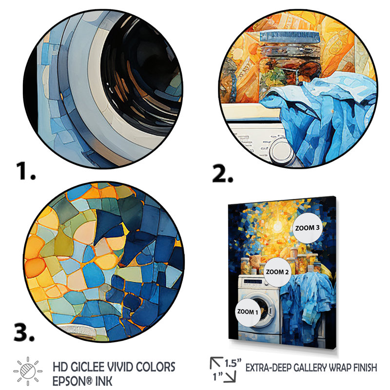 Détergent à lessive bleu et jaune IV - Art mural, H 32 po x l 24 po x P 1 po