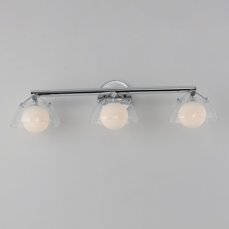 Domain 3 - Light Vanity Light, Polished Chrome, Clear