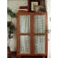 Armoire de rangement à double porte en verre ciré blanc de style français