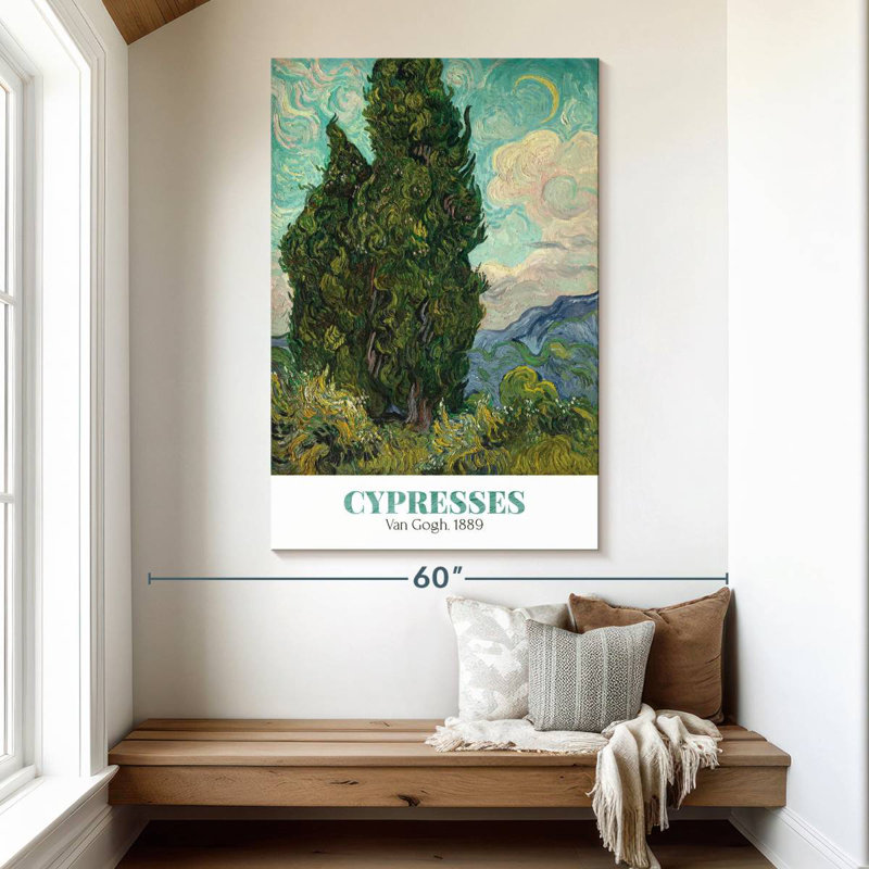 Affiche de l'exposition Cypresses Van Gogh, H 51 po x l 34 po