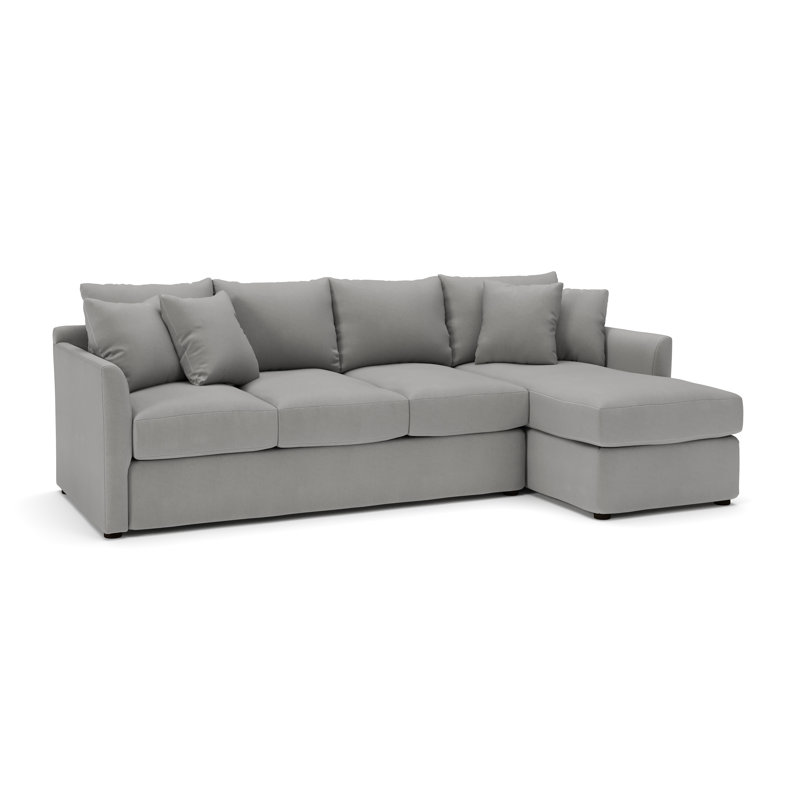 Cecelia Upholstered Sectional, Right Hand Facing, Bayou Light Gray Canvas